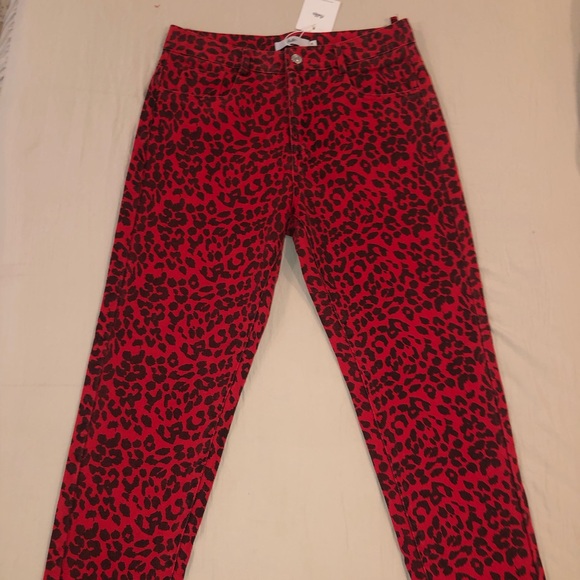 Adika red & black cheetah pants/jeans. Brand new. - Picture 2 of 5